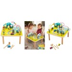 Masuta multifunctionala educativa Orasel cu trasee Rolercoster din lemn XXL Table Time to Enjoy 